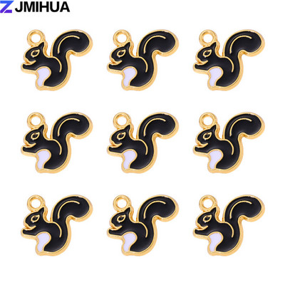 15 ks roztomilých príveskov s veveričkami, smaltované prívesky na výrobu šperkov, náhrdelníky, náušnice, náramky, ručne vyrobené doplnky.