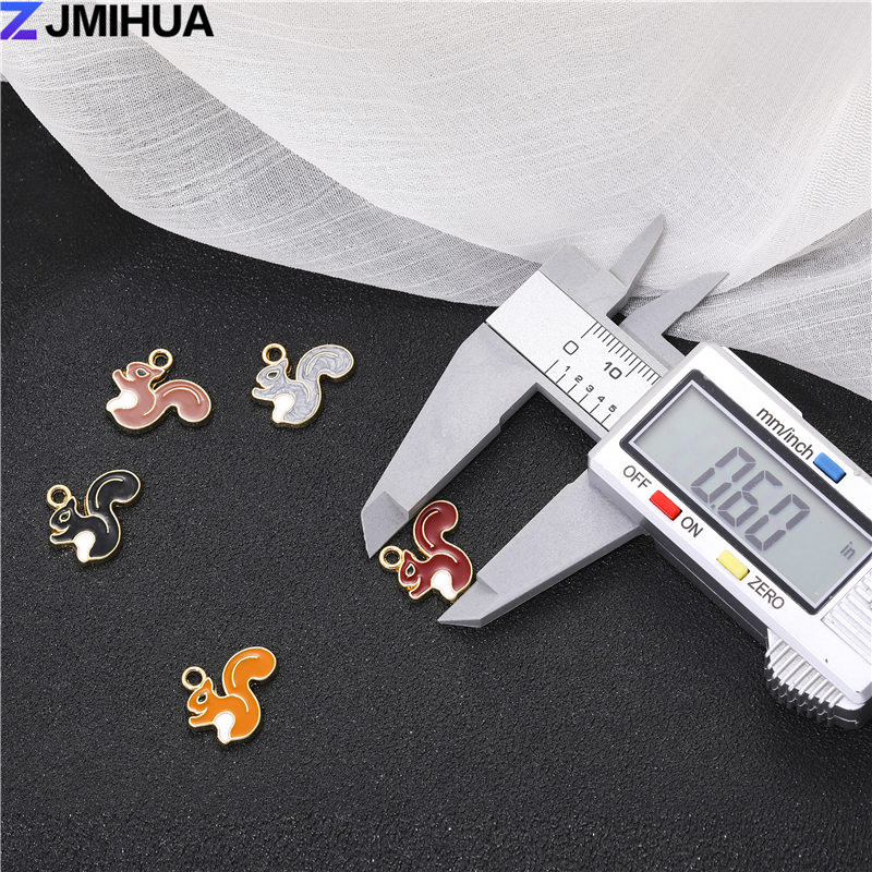 15 ks roztomilých príveskov s veveričkami, smaltované prívesky na výrobu šperkov, náhrdelníky, náušnice, náramky, ručne vyrobené doplnky.