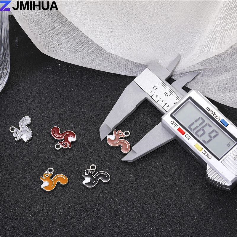 15 ks roztomilých príveskov s veveričkami, smaltované prívesky na výrobu šperkov, náhrdelníky, náušnice, náramky, ručne vyrobené doplnky.