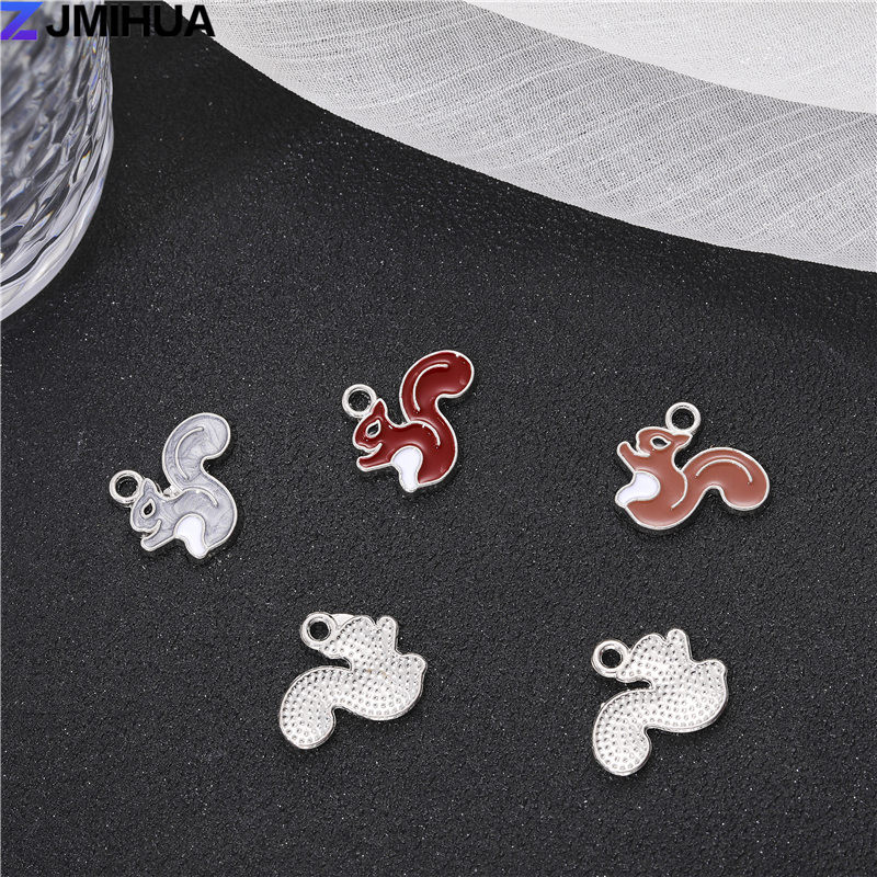 15 ks roztomilých príveskov s veveričkami, smaltované prívesky na výrobu šperkov, náhrdelníky, náušnice, náramky, ručne vyrobené doplnky.