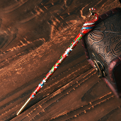 Morkopela Vintage smaltovaná pávia vlasová tyčinka s kamienkami, sponka do vlasov, dámske banketové vlasové šperky, čínsky štýl, vlasové doplnky