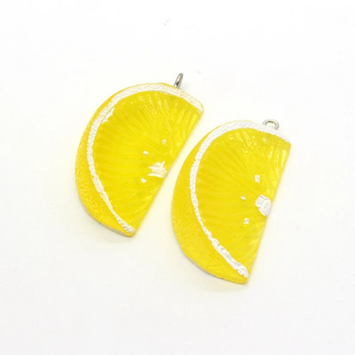 6 ks/balenie 48x23mm Simulované ovocné a citrónové prívesky DIY Remeslá Vtipná živicová kľúčenka s jedlom Prívesok Doplnok Roztomilé kórejské šperky Výroba