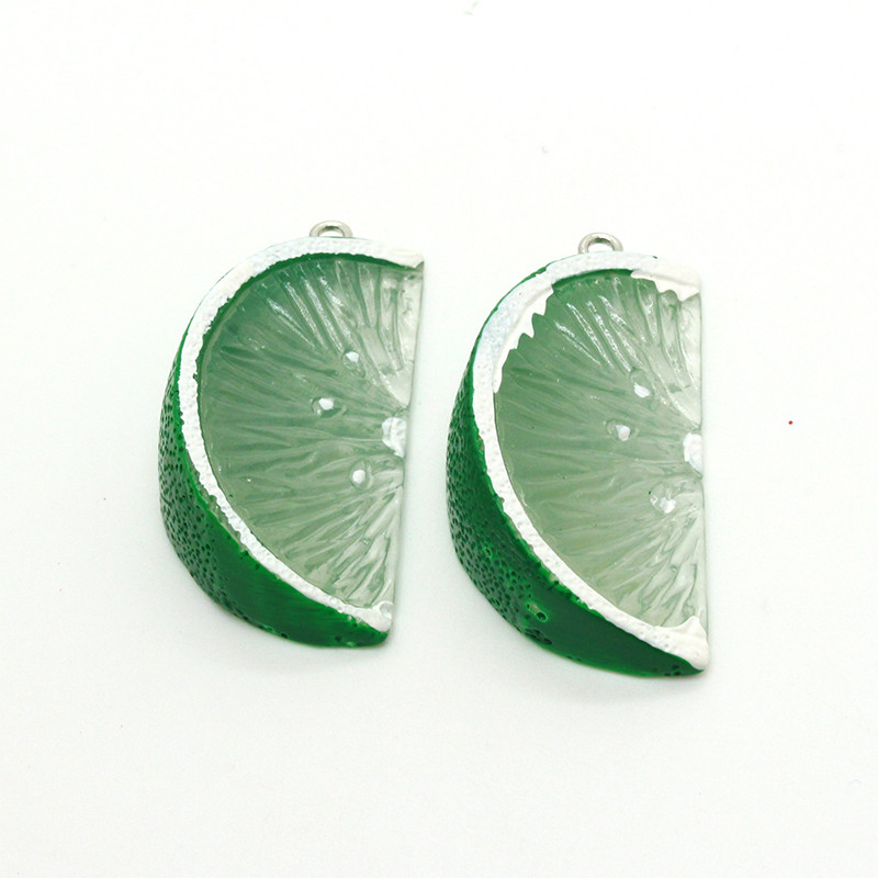 6 ks/balenie 48x23mm Simulované ovocné a citrónové prívesky DIY Remeslá Vtipná živicová kľúčenka s jedlom Prívesok Doplnok Roztomilé kórejské šperky Výroba