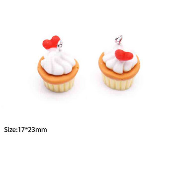 10 τμχ Simulation Cupcakes Cute Charms For Pendant DIY Earrings Κολιέ Κοσμήματα Αξεσουάρ Εύρεση
