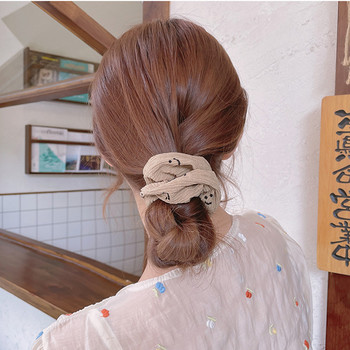Νέα Κορεάτικη Γυναικεία Bubble Cotton Smiley Elastics Κορδέλα μαλλιών μονόχρωμη Scrunchies Hair Ties Γυναικεία αξεσουάρ για τα μαλλιά με αλογοουρά
