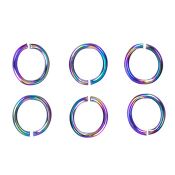 100 τμχ/παρτίδα Ανοξείδωτο ατσάλι O Ανοιχτό δαχτυλίδι άλματος 3,5 4 5 6 χιλιοστά 8 χιλιοστά 10 12 χιλιοστά DIY Αξεσουάρ κοσμημάτων Rainbow Color