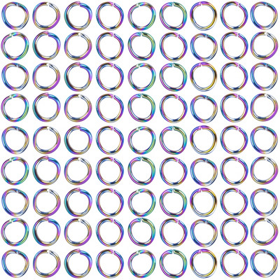 100db/tétel Rozsdamentes acél O nyitott ugrógyűrű 3.5 4 5 6mm 8mm 10 12mm barkács Szivárvány színű ékszer kiegészítők