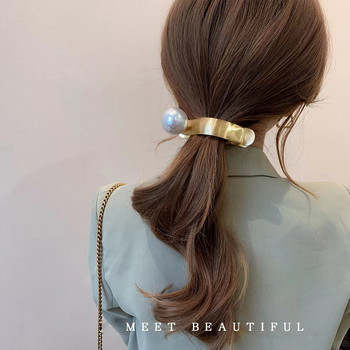 Дамски луксозни метални и перлени нокти за коса Дамски фиби Дръжки за коса Шапки Аксесоари за коса Шноли Момичета Обикновени щипки за коса