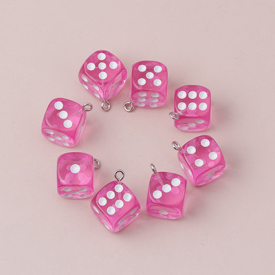 10 bucăți/Set de desene animate 3D zaruri pandantive farmece pentru realizarea de bijuterii crafting cercei drăguți coliere 9 culori accesorii manual