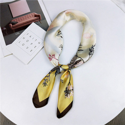 Ruoshui 70*70cm naiste siidist kandiline bandana lilleline rätik Daami ametlik rätik Naiste turbani peasall Peakatted Aksessuaarid