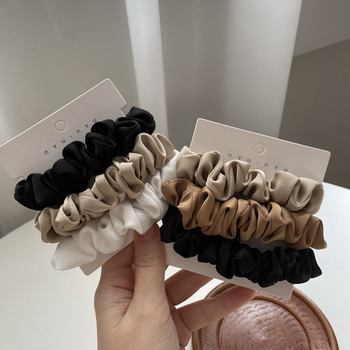 Ruoshui4 бр./3 бр./компл. Корейски женски копринени ластици Лента за коса Едноцветни щипки за коса Връзки за коса Дамска опашка Аксесоари за коса