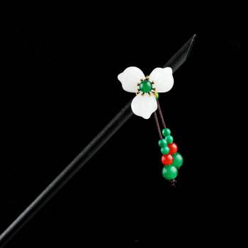 Нови ръчно изработени луксозни фиби с цветя Пръчици за коса Винтидж дървени китайски фиби за коса за жени Орнаменти за коса Бижута за глава