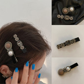 Női lányok Vintage hajtűk Crytal Pearl Hajcsat Női Haj kiegészítők Hajfogantyú Fejfedők Barrettes Díszek