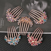 Divat Elegáns Fényes Strasszkő Hajfésű Női Berakásos Virágos Hajtű Fejfedők Kiegészítők Menyasszonyi Haj Ékszerek