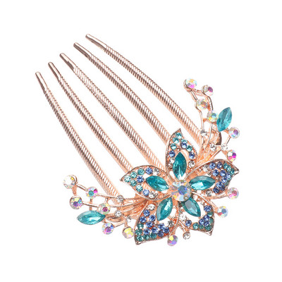 Divat Elegáns Fényes Strasszkő Hajfésű Női Berakásos Virágos Hajtű Fejfedők Kiegészítők Menyasszonyi Haj Ékszerek