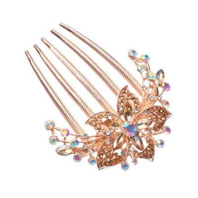 Divat Elegáns Fényes Strasszkő Hajfésű Női Berakásos Virágos Hajtű Fejfedők Kiegészítők Menyasszonyi Haj Ékszerek