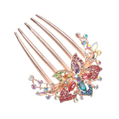 Divat Elegáns Fényes Strasszkő Hajfésű Női Berakásos Virágos Hajtű Fejfedők Kiegészítők Menyasszonyi Haj Ékszerek