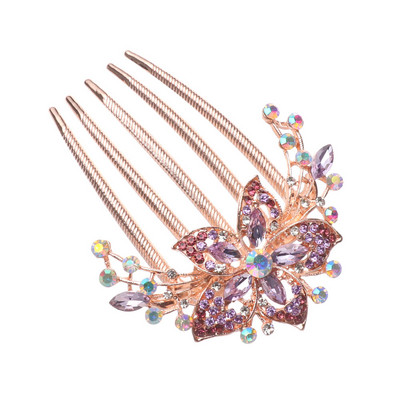 Divat Elegáns Fényes Strasszkő Hajfésű Női Berakásos Virágos Hajtű Fejfedők Kiegészítők Menyasszonyi Haj Ékszerek