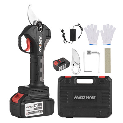Nanwei 21V akumulatorske električne škare za orezivanje bez četkica 10Ah/20Ah na baterije Mašine za rezanje grana 30mm promjer rezanja