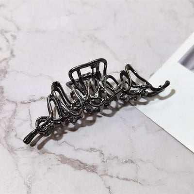 Žene Djevojke Metalni pištolj Crna kosa Kandže Dama Otmjene štipaljke za rep Modni dodaci za kosu Ukosnice Drške za kosu Pokrivala