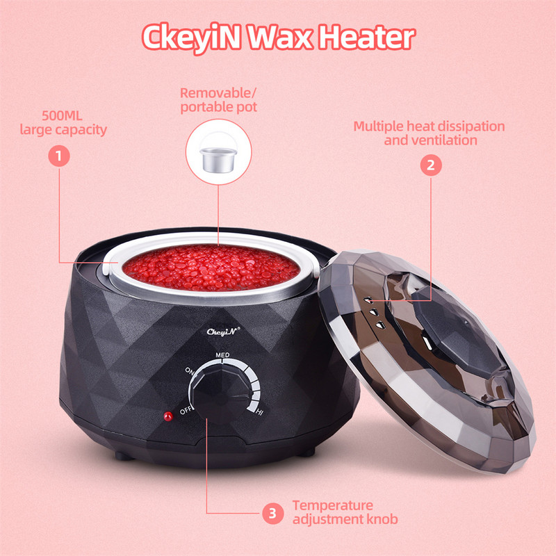 CkeyiN 500 ml vahasoojendid karvaeemaldus vahatamispott epilaator Professionaalne vahaubade sulatuskomplekt masin täiskomplekt näohooldus, käsi jalad keha