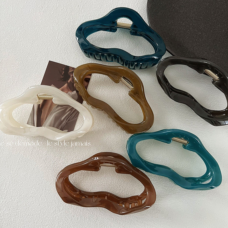 Ruoshui uusim naine, suured ebaregulaarsed atsetaadist juuksed küünised naistele juuksenõelad juuksenõelad peakatted, juukseklambrid, näo pesemine, juukseklambrid