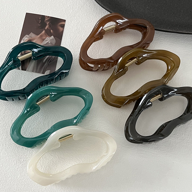 Ruoshui uusim naine, suured ebaregulaarsed atsetaadist juuksed küünised naistele juuksenõelad juuksenõelad peakatted, juukseklambrid, näo pesemine, juukseklambrid