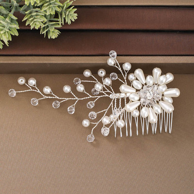 La modă tiara lucrată manual pieptene de păr pentru nuntă, frunze, flori, ace de păr de mireasă, perle, strasuri, bijuterii pentru cap, accesorii de păr pentru nunta pentru fete