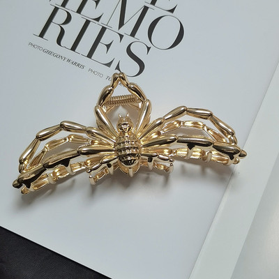 Femeie Elegant Sliver Big Spider Design Gheare de păr Moda doamnelor Spălarea feței Agrafe de păr Agrafe pentru fete Accesorii de păr din metal