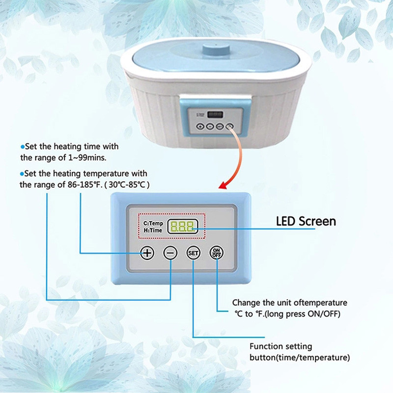 4,5 l parafino vaško mašina rankoms pėdoms, greito vaško tirpimo parafino vonia, parafino vaško šildytuvas LCD ekranas parafininės vonios SPA