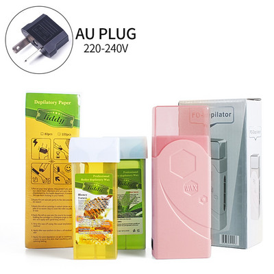 Epiliatorius 4in1 Roll-On Cartridge Depiliacinis parafino vaško šildytuvas vaškavimo popierius plaukelių šalinimo rinkinys depiliacijos įrankiui kostiumas namų salonas