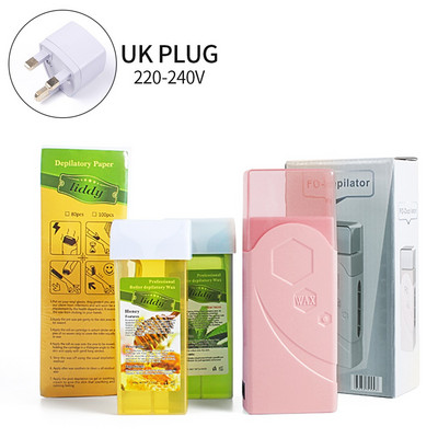 Epiliatorius 4in1 Roll-On Cartridge Depiliacinis parafino vaško šildytuvas vaškavimo popierius plaukelių šalinimo rinkinys depiliacijos įrankiui kostiumas namų salonas