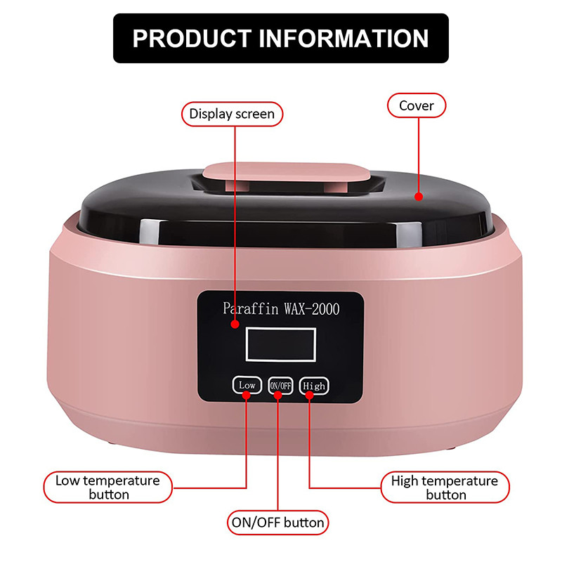Parafino šildytuvas 2L talpos kvadratinis vaško pupelių aparatas plaukų šalinimo vaško aparatas parafino vaško terapija drėkinamoji šilumos terapija