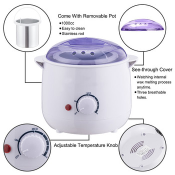 Професионална машина за нагряване на восък 1000CC Wax Pot за жени и мъже Инструмент за затопляне на восък за епилация SPA депилатоар Машина за топене на парафин