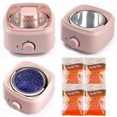 Set grijača voska Stroj za uklanjanje dlačica koji se topi voskom Komplet za depilaciju voskom 200g Voštane zrnca Parafin za depilaciju 10 drvenih štapića Calentador