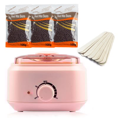 Set grijača voska Stroj za uklanjanje dlačica koji se topi voskom Komplet za depilaciju voskom 200g Voštane zrnca Parafin za depilaciju 10 drvenih štapića Calentador