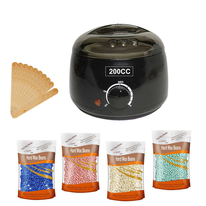 200CC grijač voska, topliji uređaj za uklanjanje dlačica za ruke, stopala, tijelo SPA depilator Lonac za parafinski vosak sa zrncima voska i drvenim štapićima