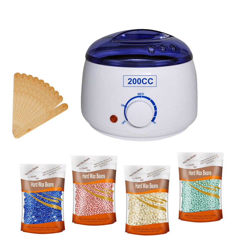 200CC grijač voska, topliji uređaj za uklanjanje dlačica za ruke, stopala, tijelo SPA depilator Lonac za parafinski vosak sa zrncima voska i drvenim štapićima
