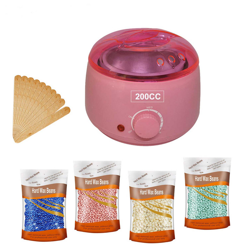 200CC grijač voska, topliji uređaj za uklanjanje dlačica za ruke, stopala, tijelo SPA depilator Lonac za parafinski vosak sa zrncima voska i drvenim štapićima