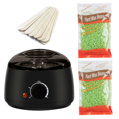 Komplet za depilaciju Grijač voska Grijač za uklanjanje dlačica sa 200 g zrna tvrdog voska 10 komada Aplikatori Štapići Parafin Stroj za topljenje vrućeg voska 500 ml