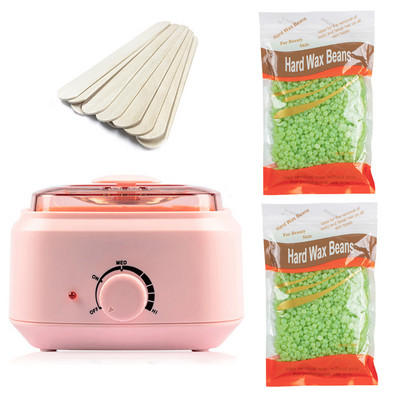 Komplet za depilaciju Grijač voska Grijač za uklanjanje dlačica sa 200 g zrna tvrdog voska 10 komada Aplikatori Štapići Parafin Stroj za topljenje vrućeg voska 500 ml
