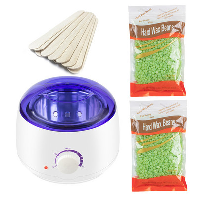 Komplet za depilaciju Grijač voska Grijač za uklanjanje dlačica sa 200 g zrna tvrdog voska 10 komada Aplikatori Štapići Parafin Stroj za topljenje vrućeg voska 500 ml