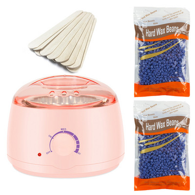 Komplet za depilaciju Grijač voska Grijač za uklanjanje dlačica sa 200 g zrna tvrdog voska 10 komada Aplikatori Štapići Parafin Stroj za topljenje vrućeg voska 500 ml