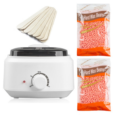 Komplet za depilaciju Grijač voska Grijač za uklanjanje dlačica sa 200 g zrna tvrdog voska 10 komada Aplikatori Štapići Parafin Stroj za topljenje vrućeg voska 500 ml