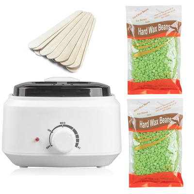 Komplet za depilaciju Grijač voska Grijač za uklanjanje dlačica sa 200 g zrna tvrdog voska 10 komada Aplikatori Štapići Parafin Stroj za topljenje vrućeg voska 500 ml
