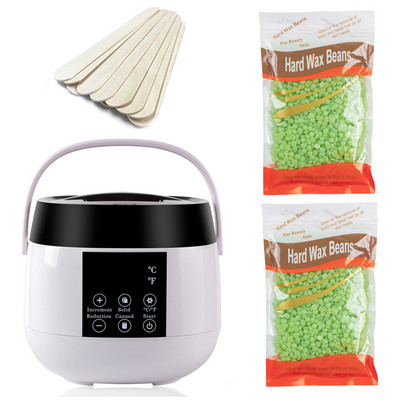 Komplet za depilaciju Grijač voska Grijač za uklanjanje dlačica sa 200 g zrna tvrdog voska 10 komada Aplikatori Štapići Parafin Stroj za topljenje vrućeg voska 500 ml