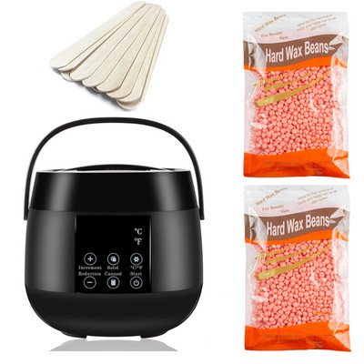 Komplet za depilaciju Grijač voska Grijač za uklanjanje dlačica sa 200 g zrna tvrdog voska 10 komada Aplikatori Štapići Parafin Stroj za topljenje vrućeg voska 500 ml