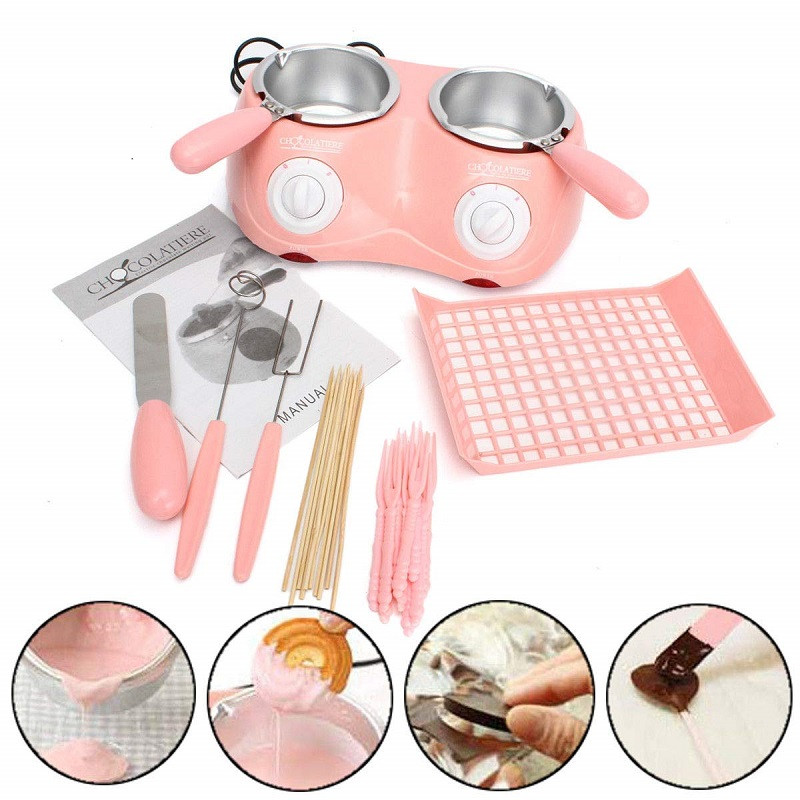 Vaško šildytuvas ir šokolado lydymo aparatas elektrinis šildantis fondue rinkinys, automatinis temperatūros valdymas su nuimamu indu – saldainių lydymo indas