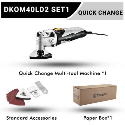 DEKO Нов 220V DKOM40LD2 Електрически многофункционален осцилиращ инструмент с променлива скорост Електрически тример трион с аксесоари