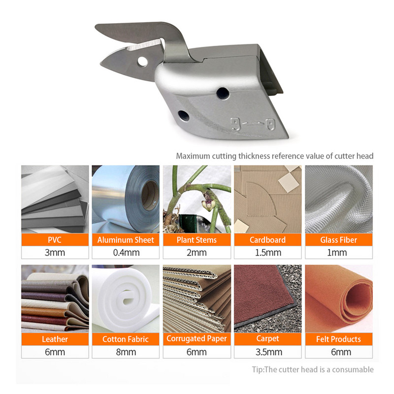 3,6 V punjive električne škare za tkanine Bežični baterijski rezač tkanine Tepih PVC kožni alati za rezanje Akumulatorske škare za šivanje